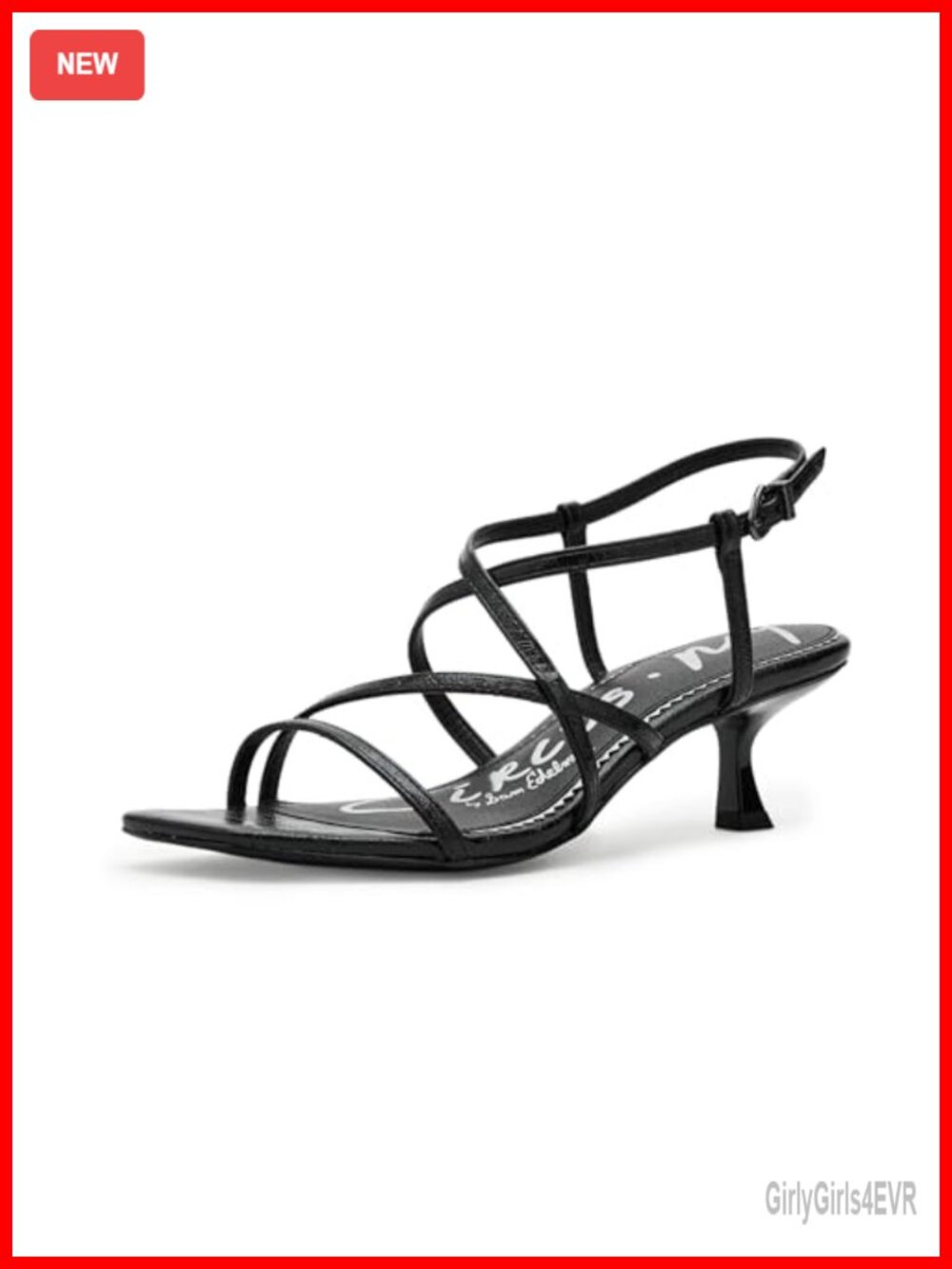 Kitten Heel Strappy Open Toe Leather Sandal Business Casual